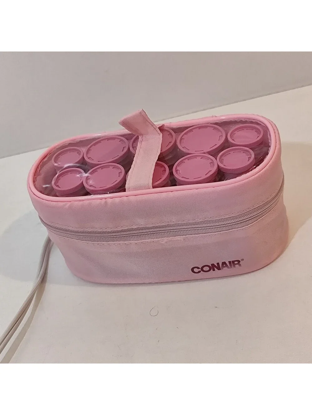 Conair Curls On The Go 10 Hot Rollers Pink Travel Storage Case Model HS54ALD